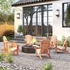 Adirondack Garden Chair with Cup Holder, Garden Lounger, Balcony Chair, Solid Wood, Natural, 72 x 95 x 93 cm