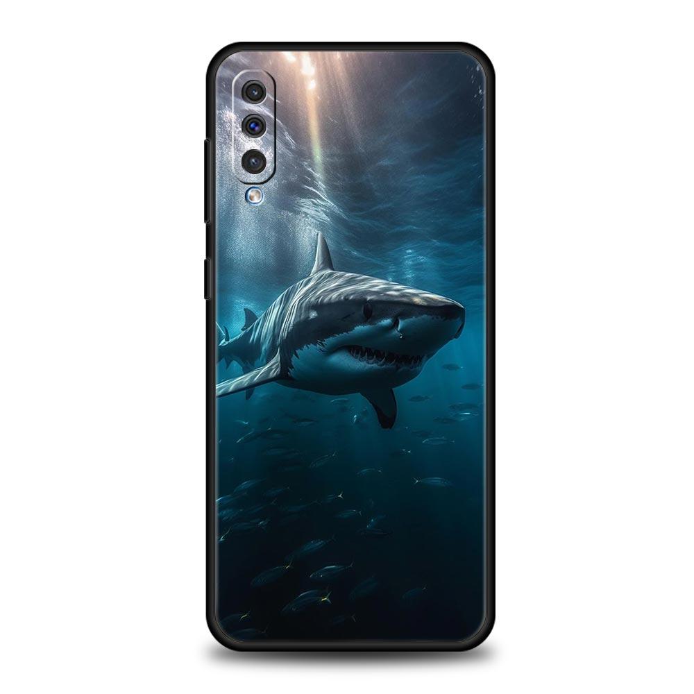 Чехол Для Samsung A56 A36 A26 A54 A52 A24 A14 A50 A70 A40 A06 A12 A22 A34 A42 A32 5G A04s A16 Обложка Океан Кит Акула Плавает