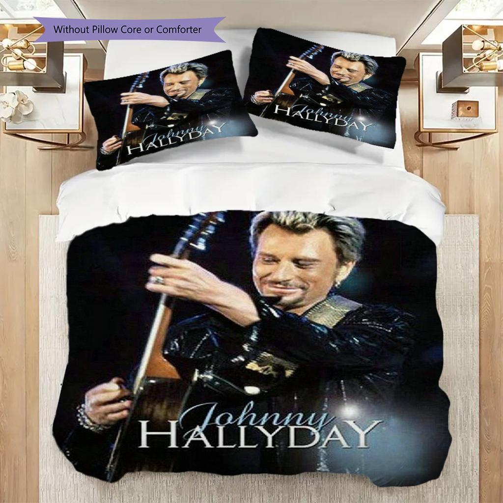 Stage Johnny Hallyday Bedding (1 * duvet cover + 2 * pillowcase, without core) 2D Flat Duvet cover and pillowcase Bedding set Christmas birthday gift