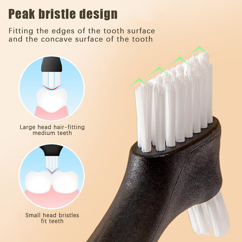 Двусторонняя щетка для чистки зубных протезов Зубные щетки Щетка для искусственных зубов Многослойная щетина Нескользящая эргономичная ручка Уход за полостью рта