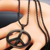 Vibrant Peace Sign Necklace - Stainless Steel Chain Jewelry for Men with Hippie Vibes - Unique Gift Idea for Friends and Family