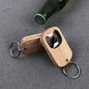 1PC Bottle Opener Beer Wine Juice Openers Stainless Steel Wooden Key Chain Creative Home Kitchen Gadgets