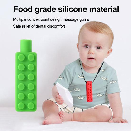 Детская молярная палочка пищевой силиконовый радужный строительный блок со шнуром предотвращает проглатывание