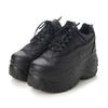 Lightweight Thick Sole Sneakers [Demeter] Women's Lace-Up 5013-L29 (Black, LL)