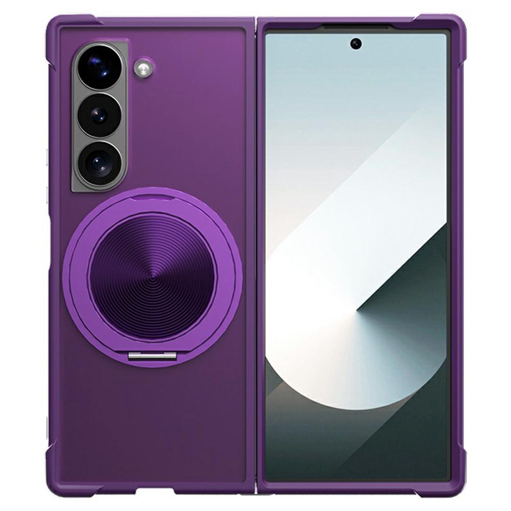 For Samsung Galaxy Z Fold6 5G Magnetic Case CD Vein Kickstand Shockproof TPU + PC Phone Cover