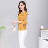 Summer Mid Sleeve Floral Chiffon Shirt for Women Loose and Fashionable Plus Size Shirt Versatile Temperament T-shirt Top