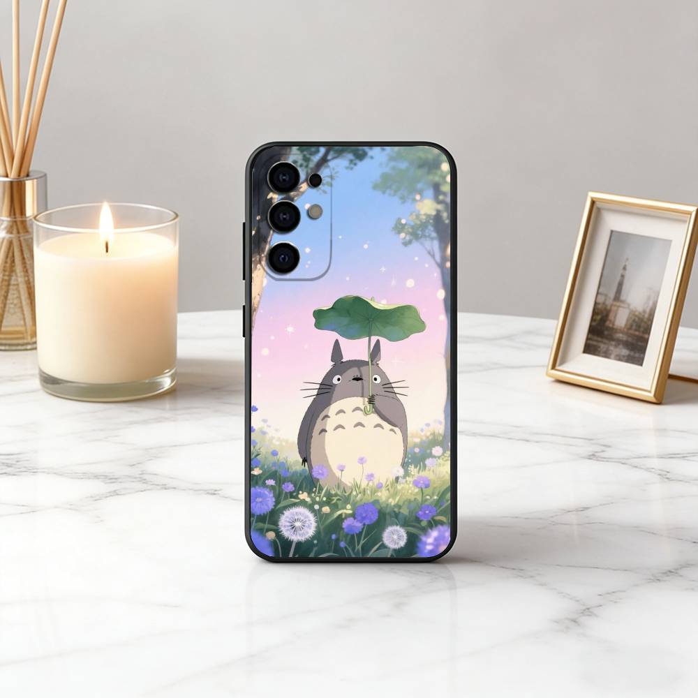 Милый пухлый кот Т-Тоторо-кт Чехол для телефона для Samsung S25, S24, S21, S22, S23, S30, Ultra, S20, Plus, Fe, Lite, Note, 10, Черный чехол
