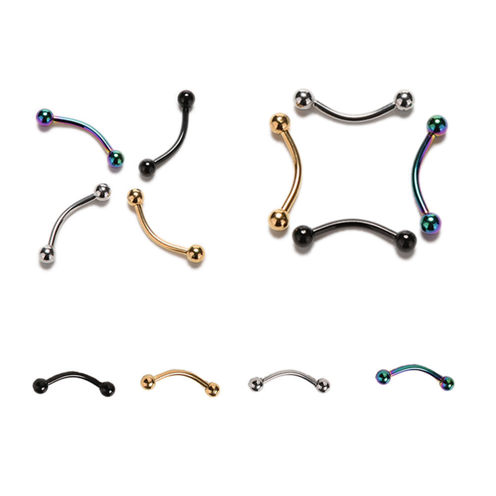 Изогнутая штанга из нержавеющей стали, кольцо для бровей, пирсинг для бровей, украшения для тела