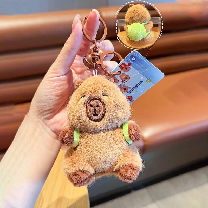 Jinnew Tennis Table Badminton Tennis Backpack Capybara Plush Keychain Pendant