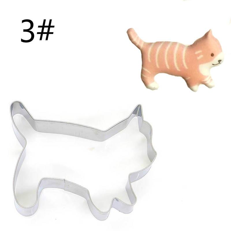 2pcs/5Pcs Lovely Cat Stainless Steel Cookies Cutter DIY Fondant Pastry Biscuits Mold Baking Tools