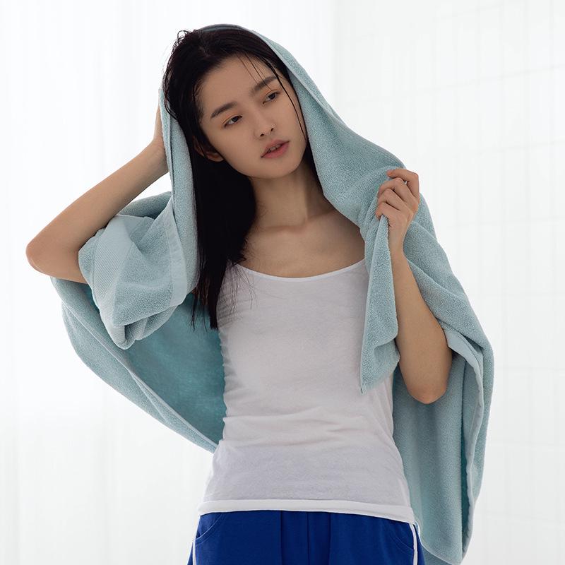 Jie Liya 430g Pure Cotton Antibacterial Bath Towel - Absorbent, Thickened, Suitable for Adults and Children.