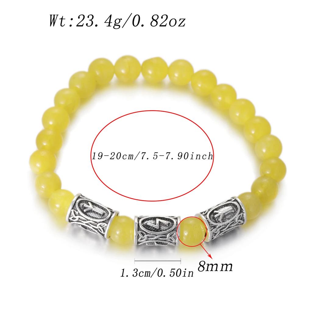 Браслет мужской Викинг Руны Норвегии Камень 8 мм Натуральный Нефрит Содалит Бирюза Бусины Лавы Украшения Браслеты Мужские Pulseras