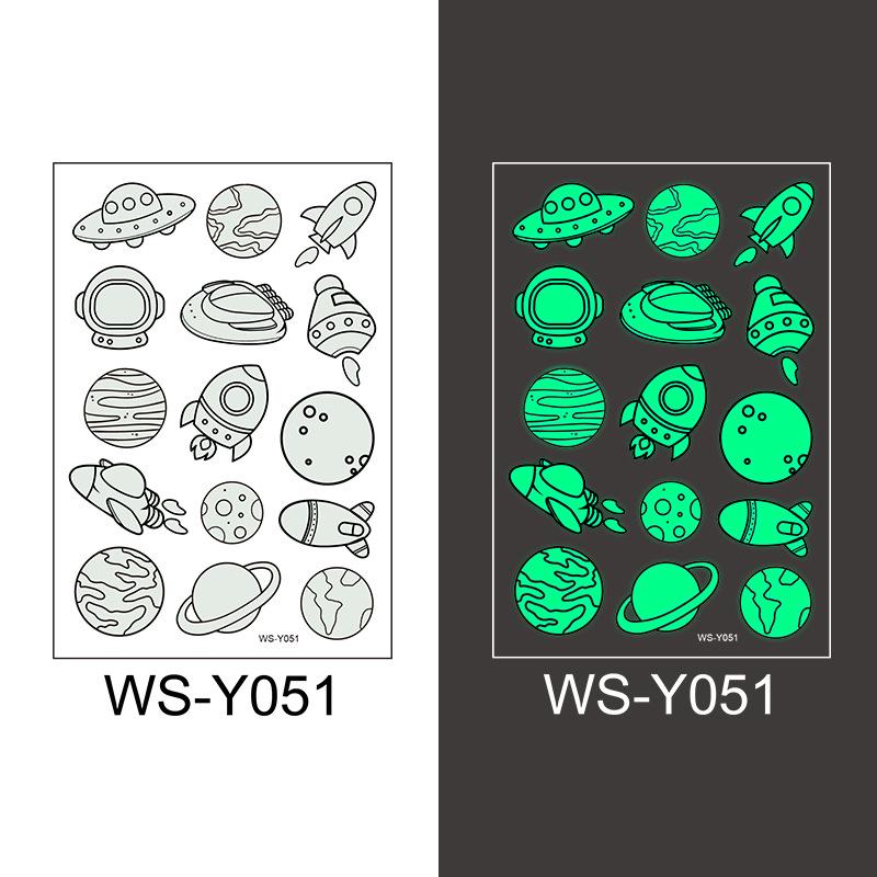 Детская мультяшная светящаяся в темноте татуировка с флуоресцентной зеленой водонепроницаемой бонусной наклейкой