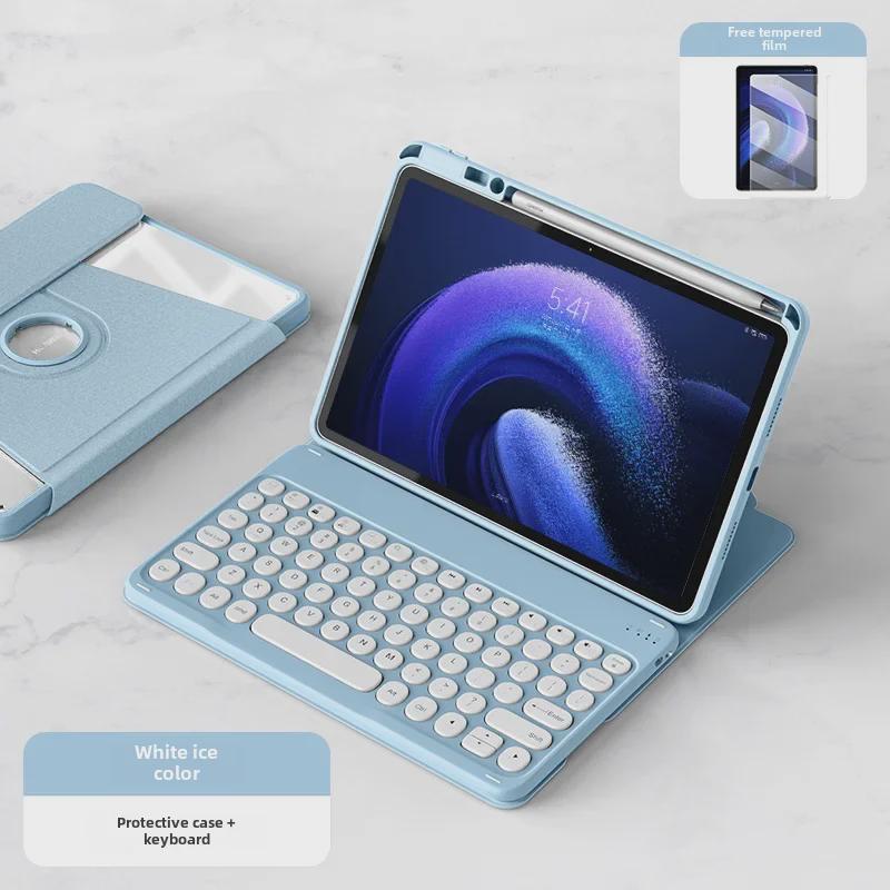 IPad 2017/2018 (9,7") Прозрачный чехол-клавиатура с поворотом на 360°