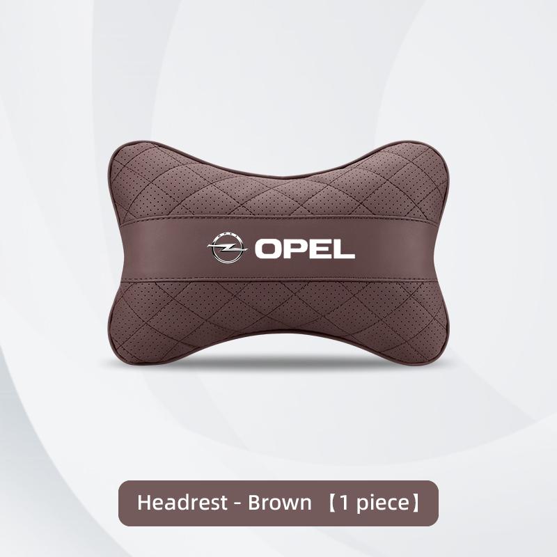 AAEB1 Car Seat Neck Pillow Leather Memory Cotton Headrest For Opel Corsa D Astra Insignia Mokka Adam Cascada Car Interior Head Support