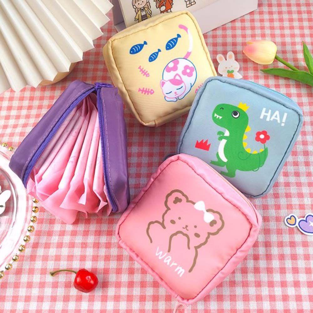 Cat Bunny Bear Rabbits Waterproof Cosmetic Bag Sanitary Napkin Bag Lipstick Pouch Coin Purse