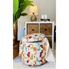 X Large Woven Fabric Boxed Cylinder Decorative Foldable Armchair Pouffe Center Table