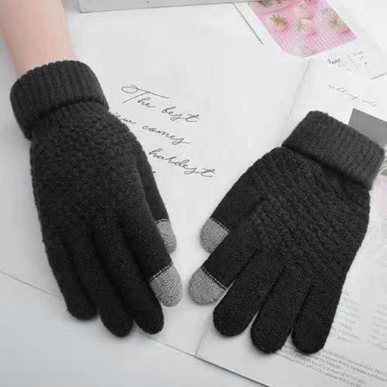 Winter Gloves for Women Elastic Touch Screen Warm Gloves Thermal Knit Fleece Lined Gloves for Cold Weather