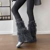 Knitted Winter Leg Warmers Y2K Plush Leg Coverings Soft Furry Leg Warmers Accessories