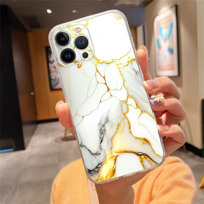 Чехол для телефона Carcasa Funda Для iPhone 16 15 13 14 11 12 Pro Max 16 14 12 13 Pro 15 Plus 16E Мраморный чехол
