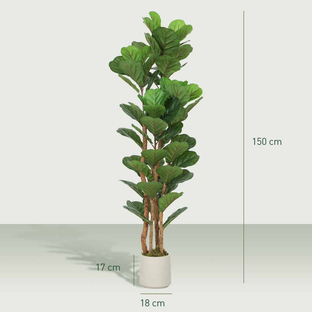 150cm Artificial Fiddle Leaf Fig Tree - Green