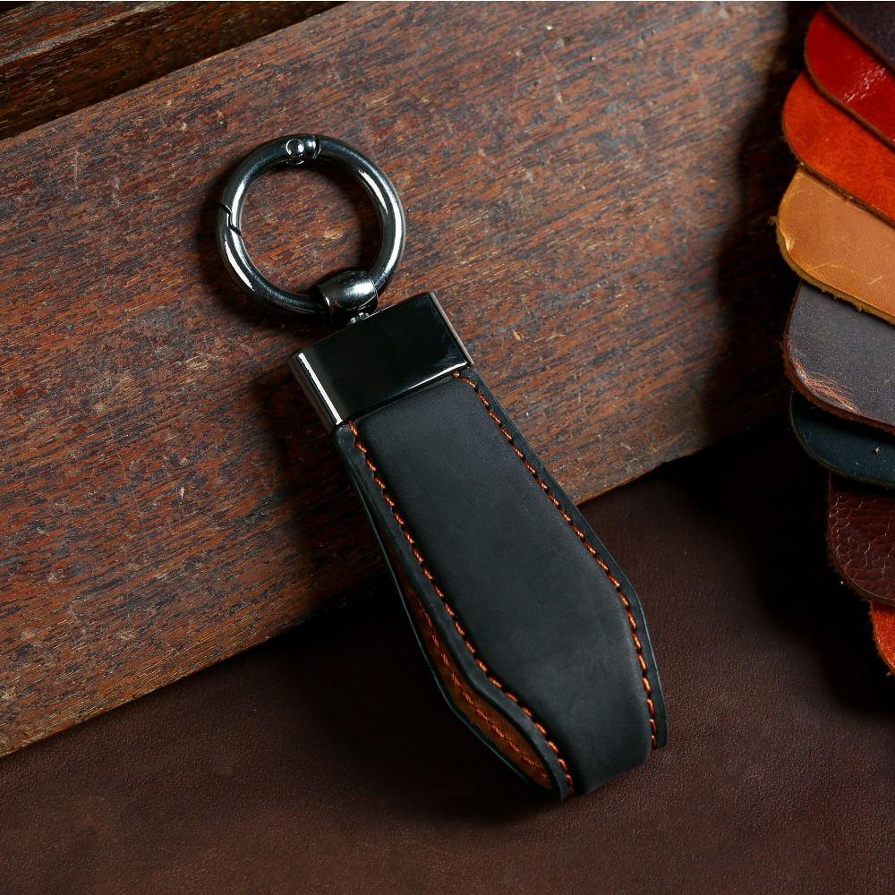 Кожаный ручной ремешок, брелок-подвеска, цепочка для пульта управления автомобиля, кольцо, мужская и женская ретро-подвеска для ключей из кожи crazy horse.