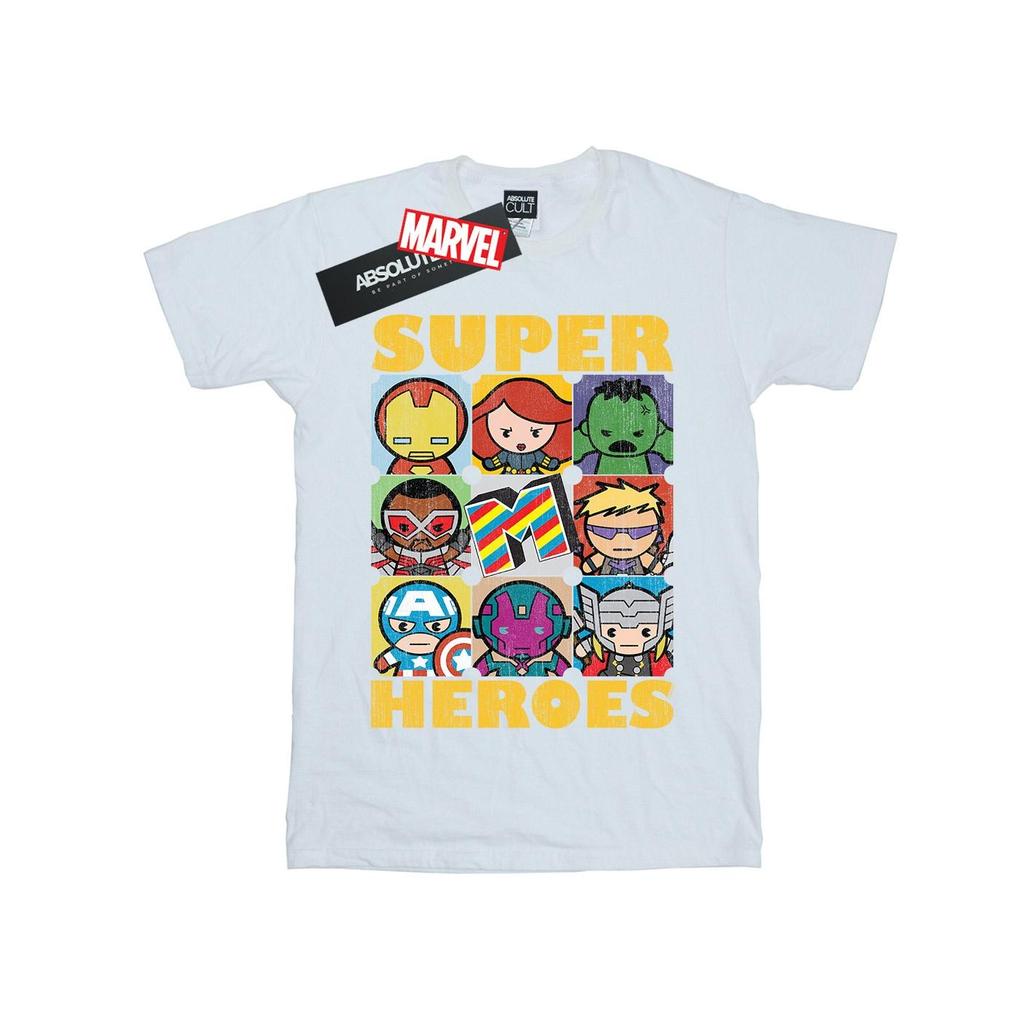 Marvel Womens/Ladies Kawaii Super Heroes Cotton Boyfriend T-Shirt