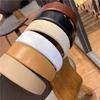 Simple Solid Color Pu Hairbands for Women Wide Side Hair Hoop Leather Hair Accessories Korean Girls Headbands Fashion Headdress