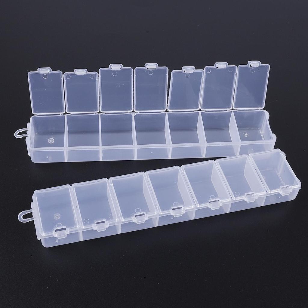 7 Compartments Adjustable Practical Long Storage Box Bead Ring Box Jewelry Presentation Organizer