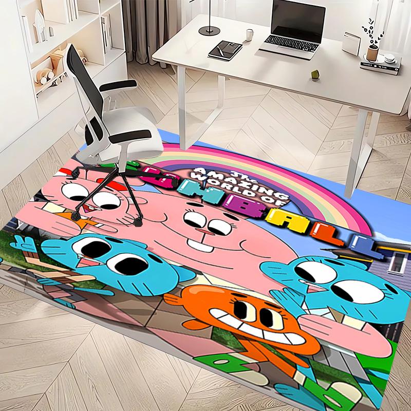1pc The Amazing World of Gumball1 Print Area Rug - Soft, Washable Non-Slip Indoor Mat, Living Room, Home Office Decorative Rug,Office Decorative
