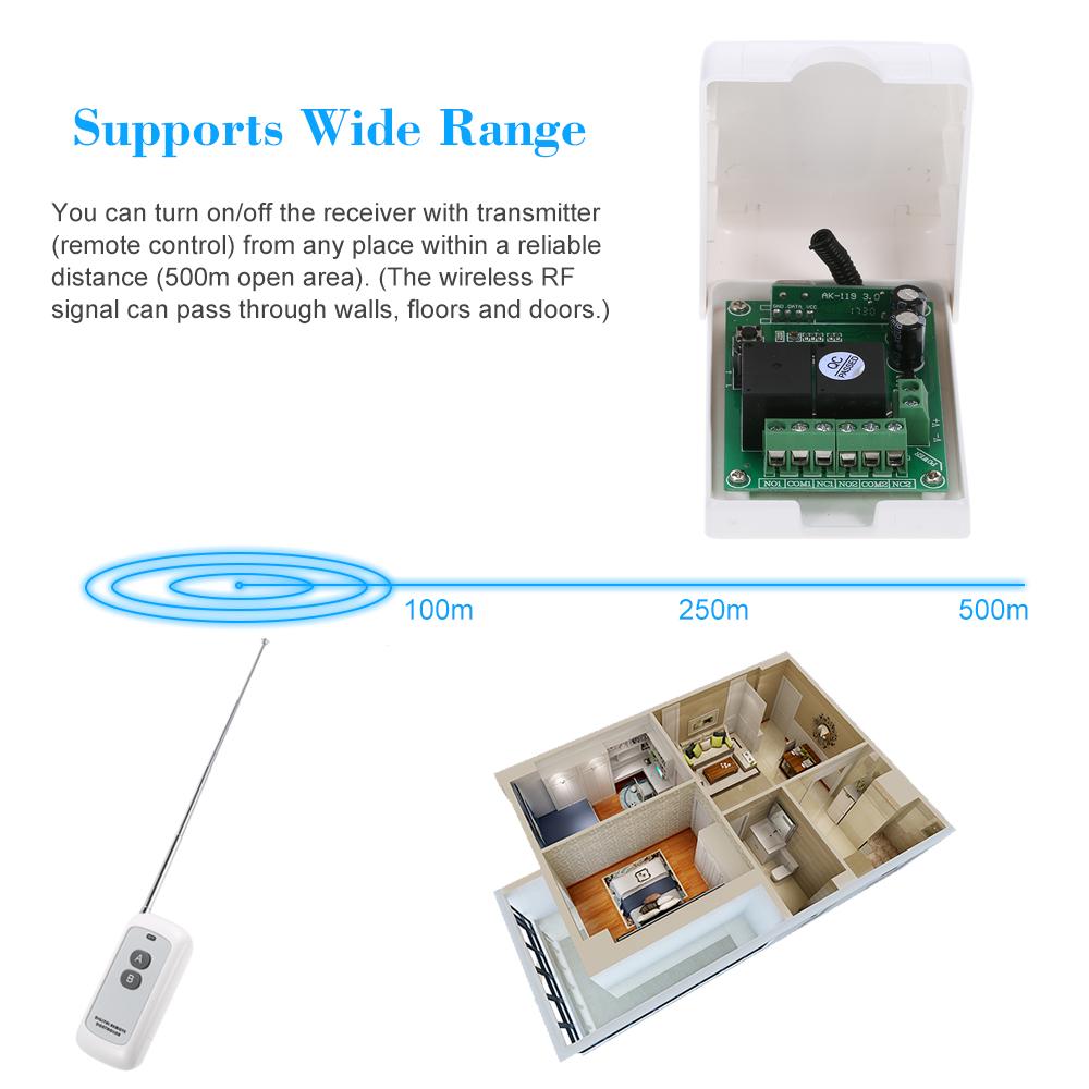 Беспроводной пульт дистанционного управления, реле-приемник, передатчик, универсальная система дистанционного переключения и радиочастотный передатчик дальнего действия, 500 м, пульты дистанционного управления