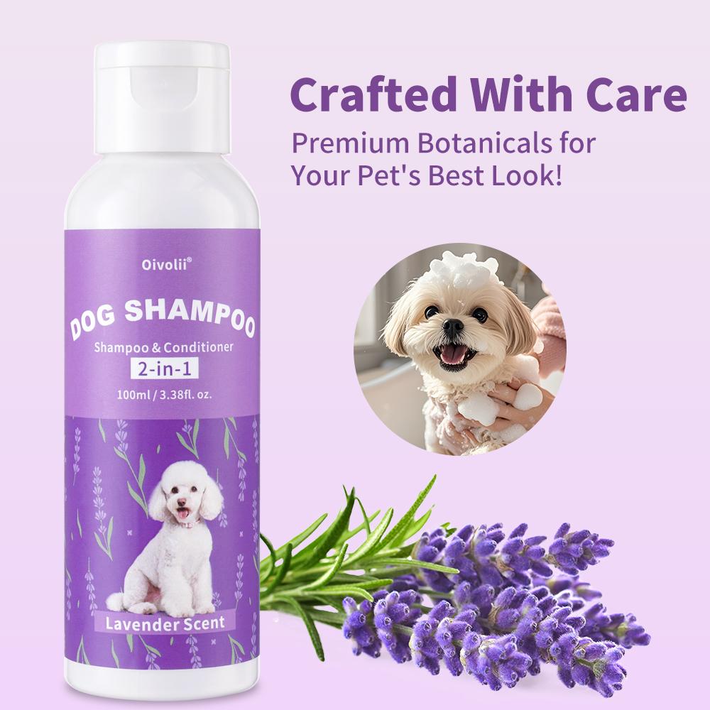 Pet Shampoo & Conditioner 2-in-1 Lavender Fragrance Refreshing Smooth Coat for All Pets
