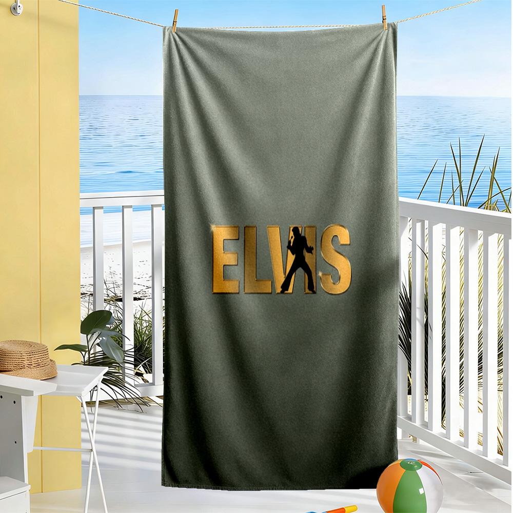 Christmas Elvis Artwork Beach Towel Super Soft Microfiber Quickdry Fabric Comfortable Lightweight