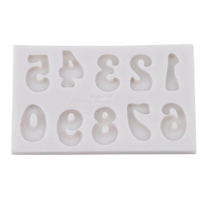 Cake Silica Gel Mould Letter Number Lollipop Birthday Sugar Cake Decorate Tool