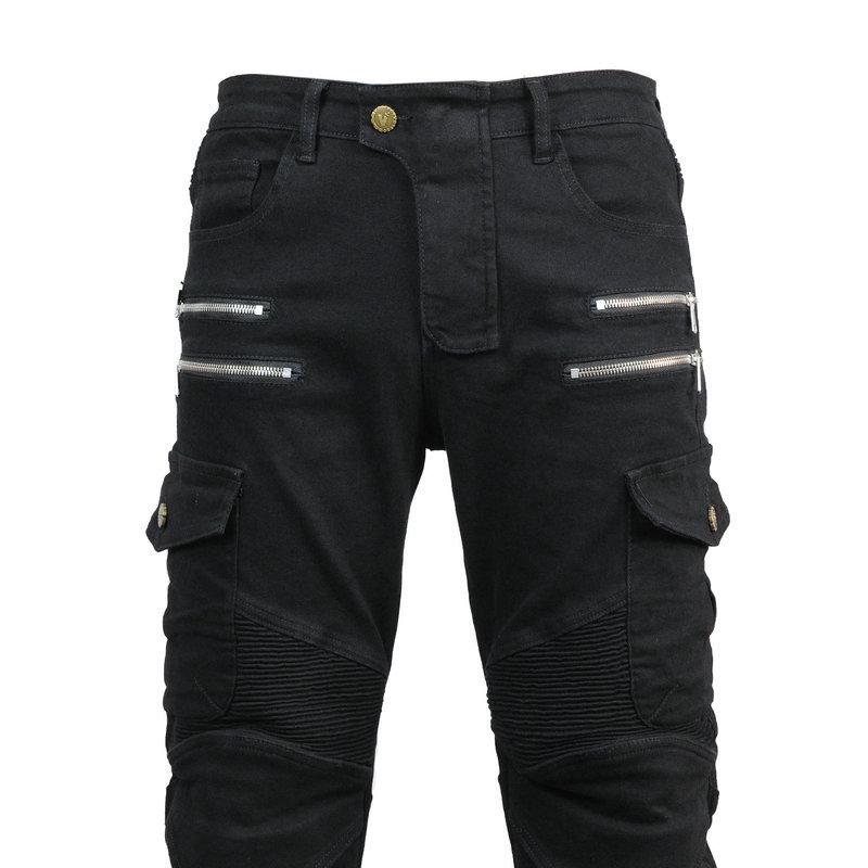 Мужские мотоциклетные джинсы на четыре сезона с защитной экипировкой, повседневные внедорожные на молнии, гоночные штаны против падений