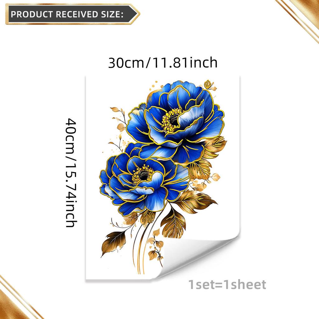 Разнообразие расписанных вручную крупных цветов, бабочек, бронзовых настенных наклеек, декоративные наклейки для ванной, фона для спальни, самоклеящиеся настенные наклейки