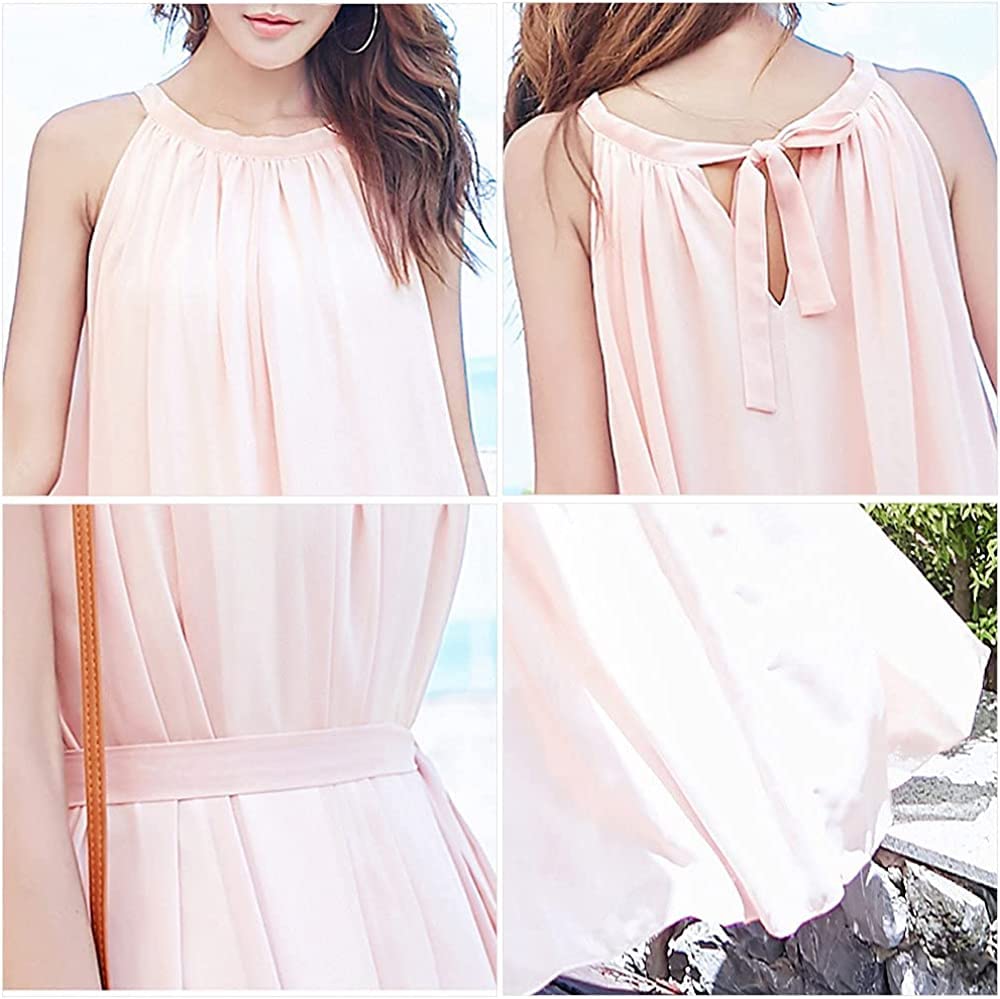 ZOEMAKE Maxi Long Wear Dress, Dress, Sleeveless, Bohemian, Resort, Hawaiian, Summer, Fresh, Women's (Black)