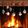 Cartoon Christmas Tree Hanging Set 16/24/32Pcs Wooden Ornaments Flying Angels Decorations Santa Claus Reusable Tags Ornaments for Holiday