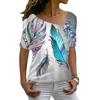 Модная женская блузка 2023, женская футболка с 3D принтом и коротким рукавом, повседневная футболка для женской одежды, топы большого размера, футболки