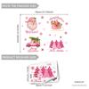 2026 Pink Santa Claus New Year Window Stickers Christmas Tree Window Decoration Electrostatic Decals Home Decor