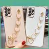 Heart Bracelet Fashion Love Plating Chain Case For Samsung Galaxy A53 A33 A73 A23 A13 A32 A52 A52s 4g 5g Band Cover On A 53 52 S