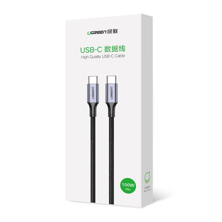 Kabel Ugreen US316 70427 USB-C - USB-C PD QC FCP 100W 5A 480Mb/s 1m - szary