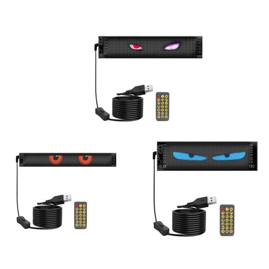 Цветной глазной светильник, гибкий мягкий экран для окон, динамические светодиодные фонари, управление со смартфона, водонепроницаемые светодиодные глаза для окна автомобиля