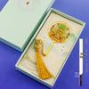 Harbin Central Street Landmark Fan-Shaped Metal Bookmark - Chinese Cultural and Creative Souvenir
