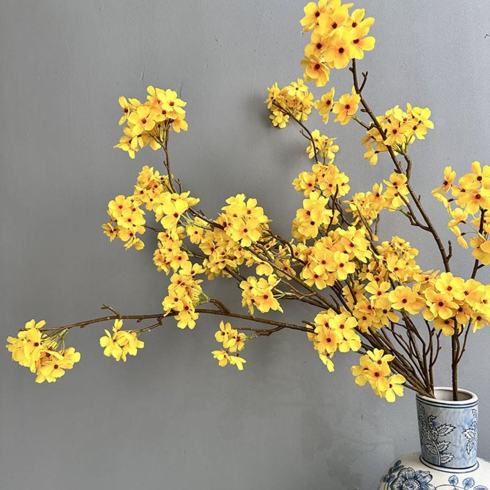 Flexible Silk Pear Blossom 100cm Fake Plants Wedding Birthday Party
