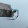 Серебряное кольцо с бирюзой, вес изделия 4,57 гр (2176558)