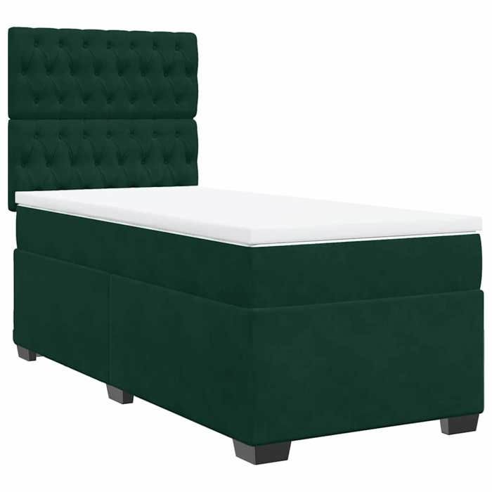 Maison Exclusive - Sommier à lattes de lit et matelas Vert foncé 80x200 cm Velours