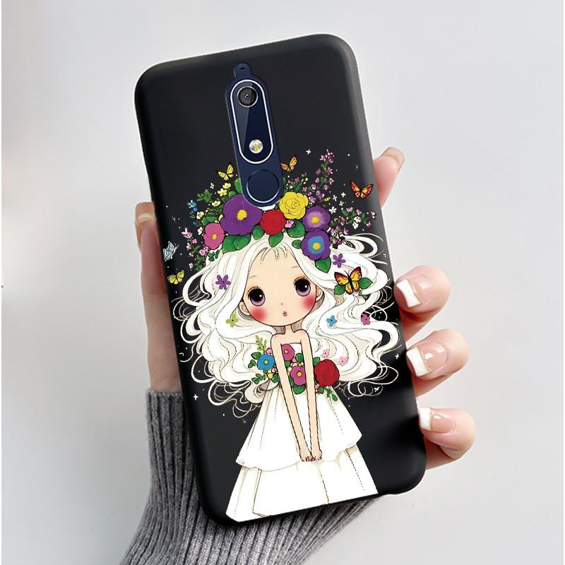 Чехол Для Nokia 5.1 6.1 Эстетичный Роскошный Милый Крутой Мальчики Девочки Мягкий силикон Чехол для телефона Задняя крышка Черный Матовый Защитный чехол