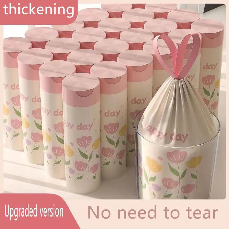 Lavender Scented Drawstring Trash Bags - Thickened Large Size, Multipurpose Disposable Bags for Kitchen, Bathroom, Bedroom, Toilet Tear-Resistant