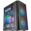 Boîtier PC Micro ATX - Mars Gaming - MC300 Noir - Verre Trempé - 3 Ventilateurs FRGB - Total-Mesh